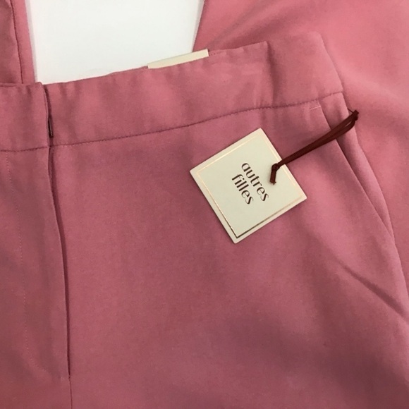 Soft Pink Autres Filles straight leg trousers size Med see measurements. NWT - Picture 5 of 12